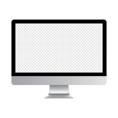 Realistic computer display with screen mockup. Blank lcd monitor