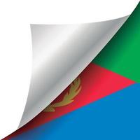 bandera de eritrea con esquina rizada vector