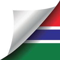 Gambia flag with curled corner vector