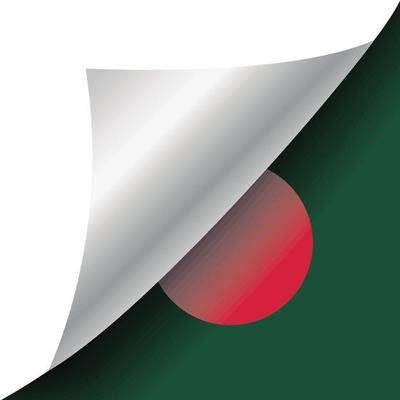 Bangladesh flag with curled corner