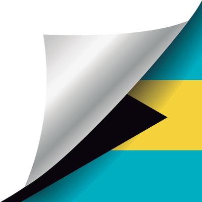 Bahamas flag with curled corner