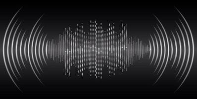 Sound waves oscillating dark light vector