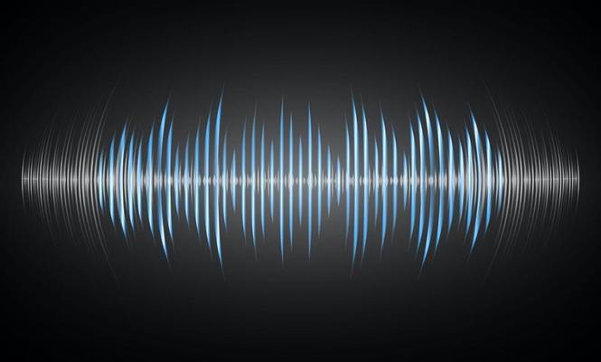 Sound waves oscillating dark light