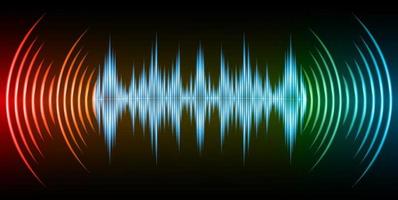 Sound waves oscillating dark light vector