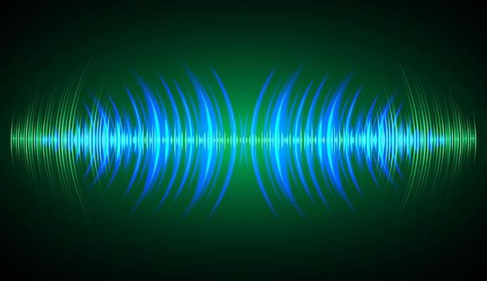 Sound waves oscillating dark light