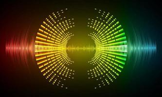 Sound waves oscillating dark light vector