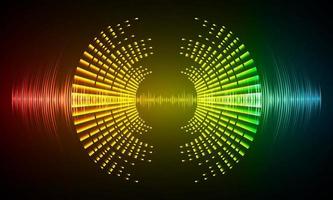 Sound waves oscillating dark light vector