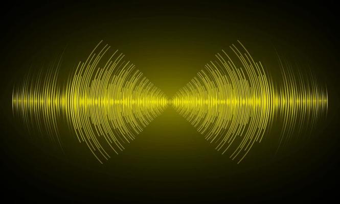 Sound waves oscillating dark light