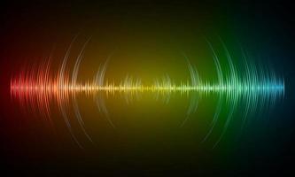 Sound waves oscillating dark light vector
