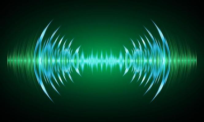 Sound waves oscillating dark light