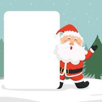Christmas greeting card with santa illustration vector