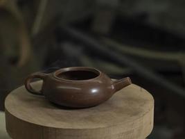 tetera de barro sin tapa para ceremonia del té chino foto