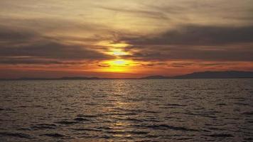 ciel d'été coucher de soleil avec des oiseaux en vol video