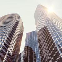 vista del edificio de cristal, edificio de gran altura foto