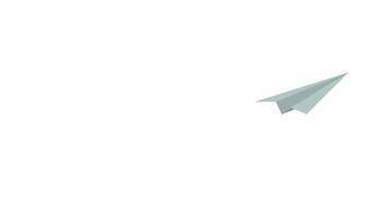 Illustrated paper plane on background video