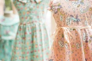 floral pattern young girl dresses in shop photo