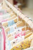 floral pattern young girl dresses in shop photo