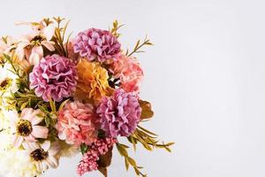 Artificial flower bouquet decoration, copy space background photo