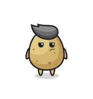 cute potato character with suspicious expression vector