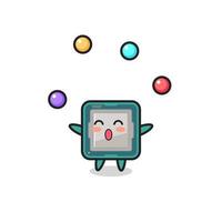 the processor circus cartoon juggling a ball vector