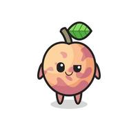 pluot fruit cartoon with an arrogant expression vector