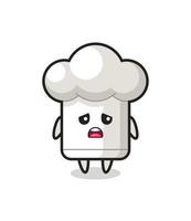 disappointed expression of the chef hat cartoon vector