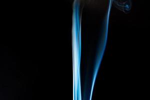 Blue smoke on black background, smoke abstract photo