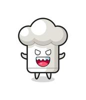 illustration of evil chef hat mascot character vector