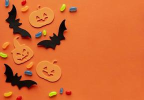 Collection of Halloween party objects forming a frame photo