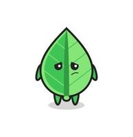 the lazy gesture of leaf cartoon character vector