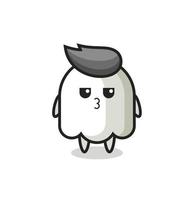 the bored expression of cute ghost characters vector