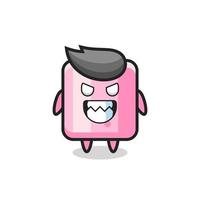 evil expression of the marshmallow cute mascot character vector