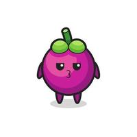 the bored expression of cute mangosteen characters vector