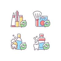 Reusable options RGB color icons set vector