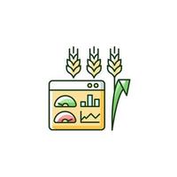 Crop and soil monitoring and management RGB color icon vector