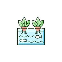Aquaponics RGB color icon vector