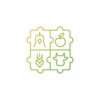 Agricultural cooperative gradient linear vector icon