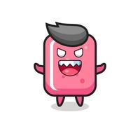 illustration of evil bubble gum mascot character vector