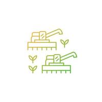 Mechanized agriculture gradient linear vector icon