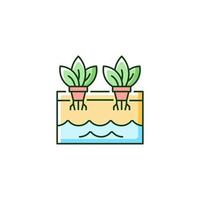 Hydroponics RGB color icon vector