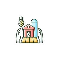 Farmers support RGB color icon vector