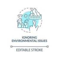 Environmental issue blue concept icon vector