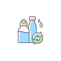 Water bottles refill RGB color icon vector