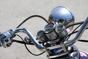 Close-up of the handlebar of the bike photo