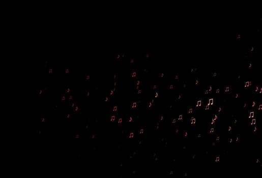 Dark Red, Yellow vector pattern with music elements.