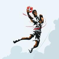 basketball player jump and shot vector