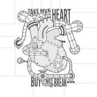 Mechanical heart in steampunk style apparel design