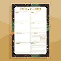 Printable weekly planner concept vector