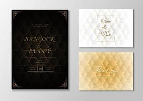 tarjeta de invitación de boda de lujo con diseño geométrico vector