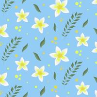 Seamless pattern with white flowers, branch and leaves vector